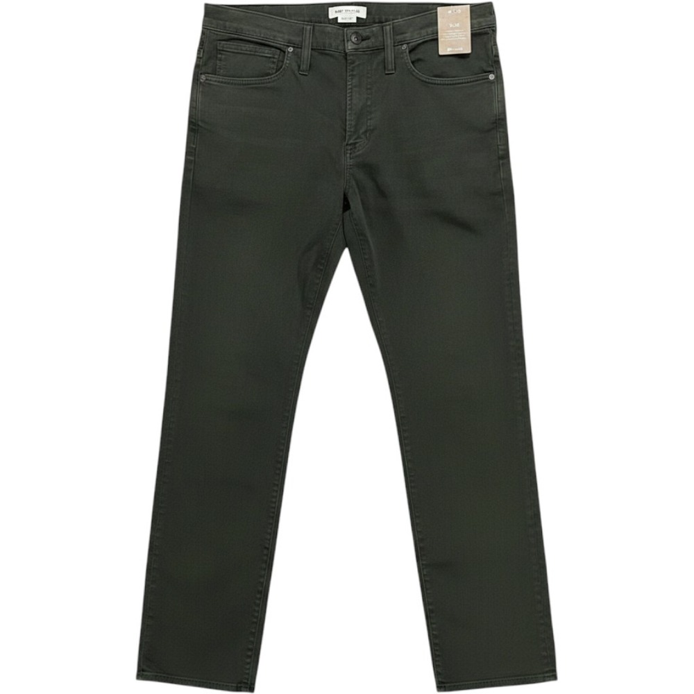 Madewell Mens Slim Fit Jeans Olive Green Straight Leg Pants 38x32 M3517 NEW